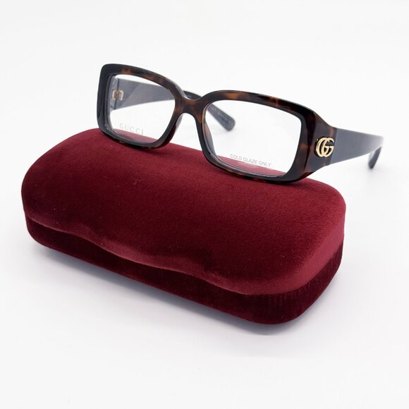 NEW GUCCI GG1406O 002 EYEGLASSES WOMEN BLACK RECTANGULAR EYEWEAR GUCCI - Picture 1 of 11